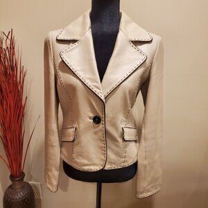 Wilson Leather Jacket Tan with Brown Stitching